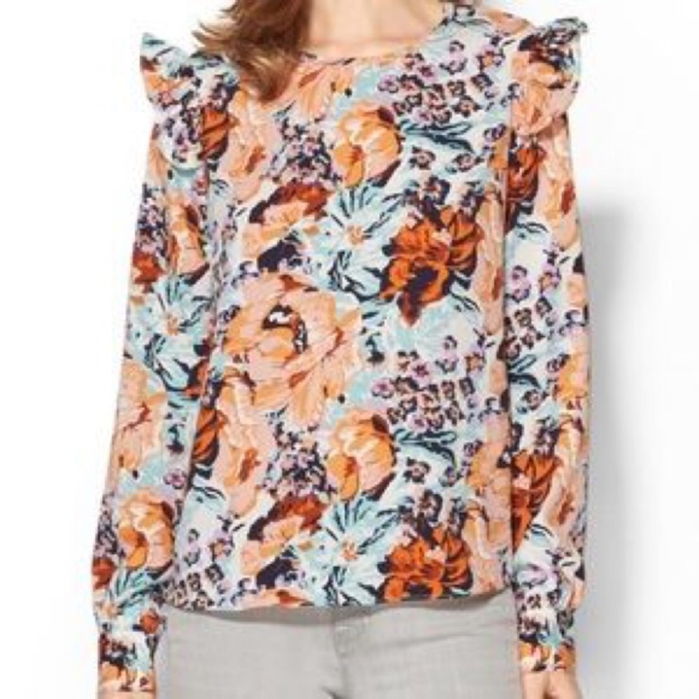 Porridge Ruffle Floral Blouse Piperlime